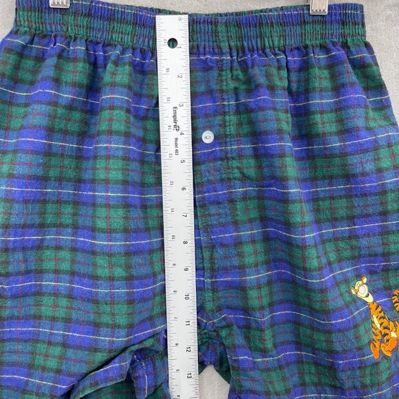 Vintage Pooh Disney Tigger Embroidered Plaid Flannel Sleep Shorts - Picture 10 of 11